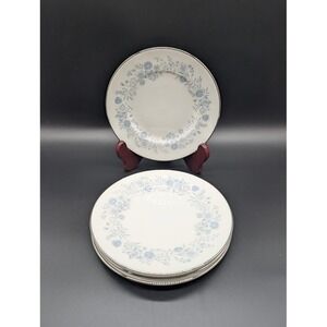 4 Lot Wedgwood Belle Fleur 6" Bread Dessert Plate Floral Silver Band Vtg England